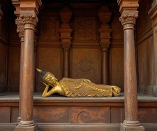 Nirvana Buddha Bronze Figur Thailand 44 cm – Liegender Buddha Statue