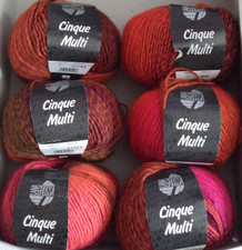LANA GROSSA, Wolle z.Stricken, Strickgarn, Cinque Multi , 6x50g, Fb.03