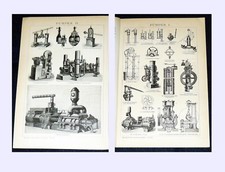 PUMPEN Wasserwerk Elektrische Dampfpumpe Brunnen Flügelpumpe Stich von 1895