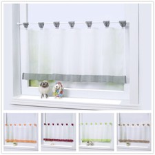 Scheibengardine mit Schlaufen Bistrogardinen Voile Fertiggardine Küche Gardine