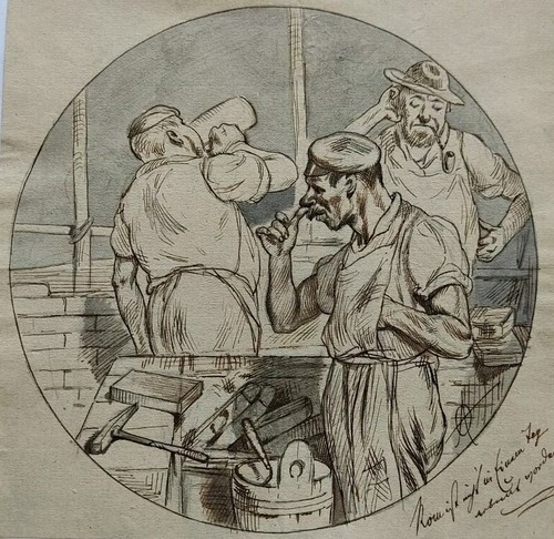 Zeichnung adolf oberländer - zeichnung,