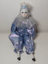 Vintage Harlekin Porzellan Puppe Retro Vintage Sammler 43cm