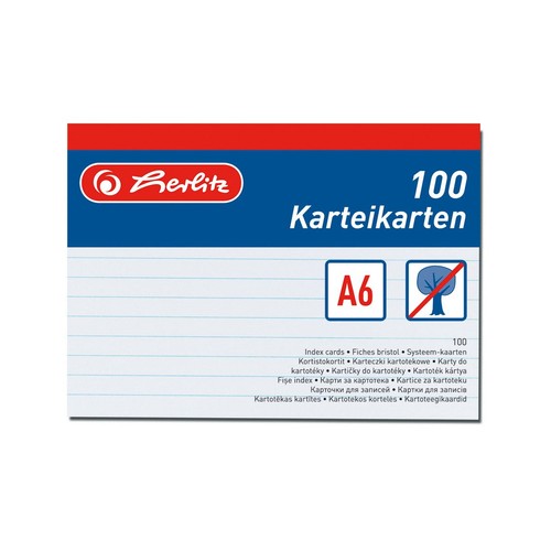 Herlitz karteikarten din - herlitz, a6