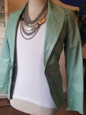 Vintage Gipsy Lederjacke Lederblazer Aqua pastell blau M 