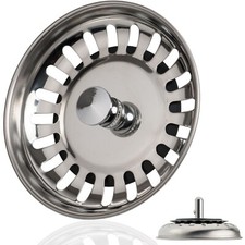 Siebkorb mit Zapfen Siebkörbchen Spülbecken Abflusssieb Spültisch Ablaufstopfen