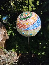 Mosaikkugel- Gartenkugel-Rosenkugel - Unikat