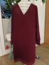 ESPRIT elegantes Chiffonkleid* weinrot* Spitzeneinsatz an den Ärmeln*Gr.36* NEU*