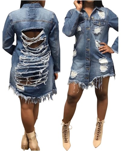 Jeansmantel jeanskleid mit - jeansmantel,