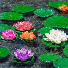 Seerosen Künstlich Naturgetreue Wasserlilien Teichpflanzen Kunststoff