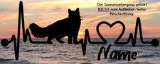 Aufkleber Katze Norwegische Waldkatze Herzschlaglinie Wohnwagen, Auto