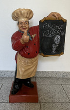 KOCHFIGUR mit WERBETAFEL 75 cm Deko Werbung Restaurant Gastro Aufsteller Küche