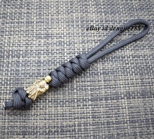 1 Paracord Lanyard für Messer mit Samurai Skull Bead Schlüsselanhänger