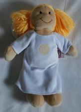Engel-Puppe Sarah, Schutzengel mit aufgestickter Blume des Lebens, 30 cm