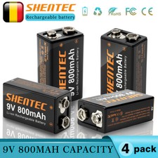 4Pack SHENTEC 800mAh 9V Block