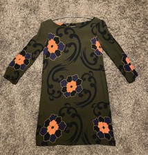 Kleid, Maliparmi, ital. Größe 42, olivgrün, gemustert