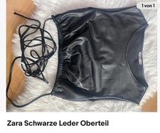 Zara Kunstleder Oberteil, Größe S, Damen