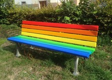 Gartenbank, Sitzbank, Parkbank, moderne Farbbank, 