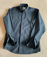 NEU OHNE ETIKETT ROCOLA SCHWARZ FLÜGELKRAGEN DOPPELMANSCHETTE ABENDKLEID DJ HEMD 16,5 16 1/2