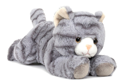 Liegende katze grau softweich - liegende,
