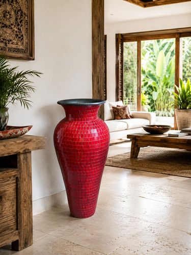Clay vase with - clay, mosaic