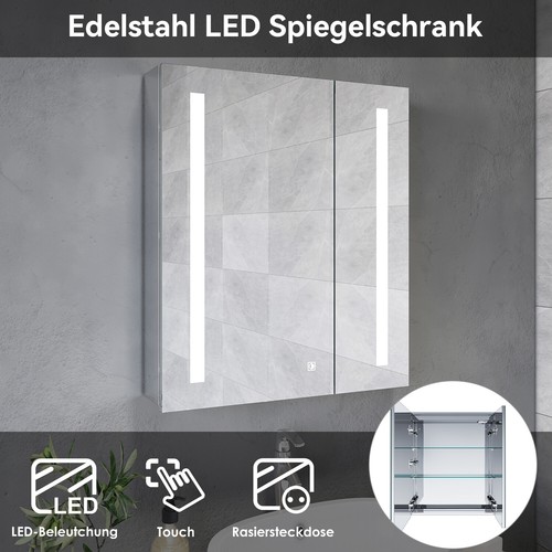 Edelstahl spiegelschrank 60cm - edelstahl,