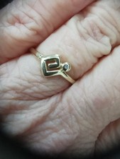 Extravaganter Ring Gelbgold 585 Größe 53 mit echtem Diamant ausgefallene Machart