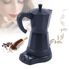 300ml Elektrische Kaffeemaschine Espressokocher 6 Tassen Mokka Kanne Schwarz