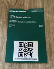 Sammlerticket SV Werder Bremen - FC Bayern München Ausdruck 18.08.2023