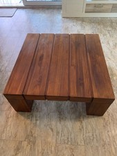 Couchtisch Beistelltisch Kaffeetisch Sheesham Massivholz 1x1m, 40 cm hoch