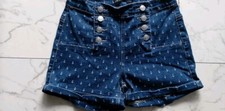 ONE LOVE PREMIUM Schöne Denim Shorts Hotpants Gr.S 34/36 blau Maritim wNEU