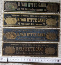 4x alte Piano Messingschilter