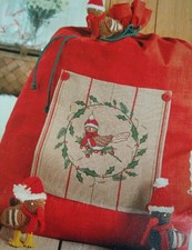 Stickvorlage, Kreuzstich, "  Weihnachts Spatz    "  