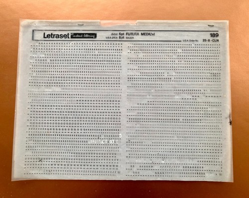 Letraset 189 futura medium - 189,