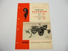Rabewerk Pflug Egge Kultivator Schlepper Allgaier A111 A12 A16 Prospekt 1953