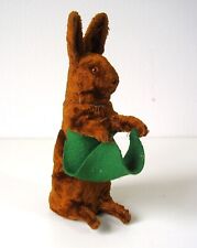 Antike seltene Osterhasen Füllbox mit Fell - Glas Augen