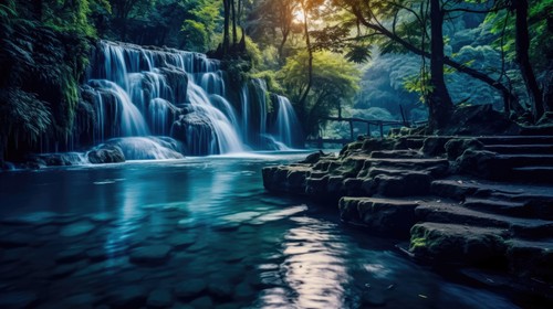 Wandbild schöner wasserfall - schöner,