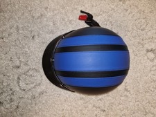 ? Retro Jet-/Halbschalenhelm blau-schwarz mit Schirm – Größe ca. M