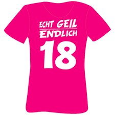 Geburtstag Shirt 3 Farben Damen Fun T-Shirt 14. 16. 18. 30. 40. 50. Wunschzahl
