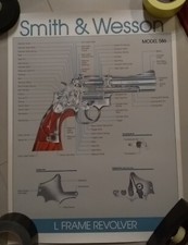 Smith & Wesson POSTER 4 x Konvolut 1993 Pistole Revolver Waffe Deko Gun FBI alt
