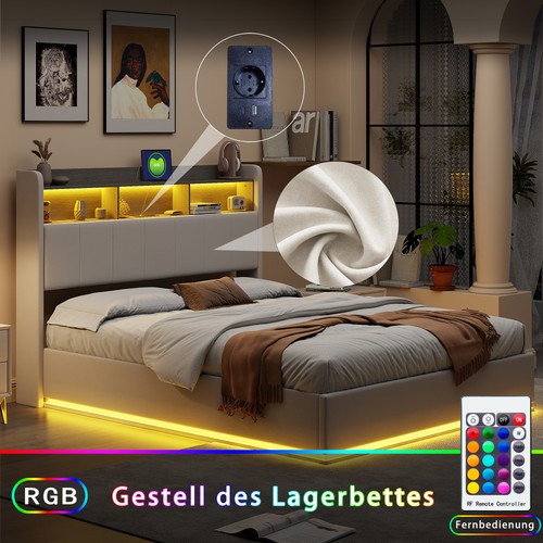 Boxspringbett 140x200 led - 140x200,