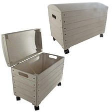 Holzkofferraum Truhe Aufbewahrungsbox Deckel & Räder | Selber malen | Größenwahl