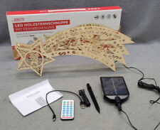 Bonetti LED Holz-Sternschnuppe Weihnachtsstern Fernbedienung 13 Modi SOLAR Umbau