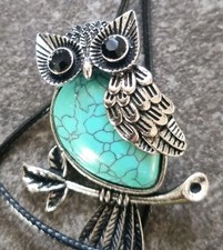 Eule 4x5 cm Halskette türkis