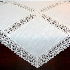 Tischdecke weiß spitze - tischdecke,