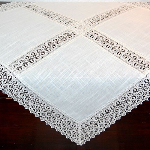 Tischdecke weiß spitze - tischdecke,