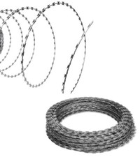 Natodraht Bundeswehr Band-Stacheldraht Klingendraht 30/45cm Ø Sperrdraht