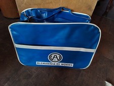Vintage alte Sporttasche Alemannia 05 Worms blau Fussball 70er Jahre