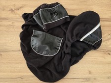 Sattelschoner und Steigbügelschoner für Dressursattel, Fleece, schwarz, Glitzer