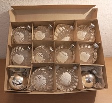 DDR 12 Christbaumkugeln, Weihnachtsschmuck, Lauscha? mit Schnee, Silber #17