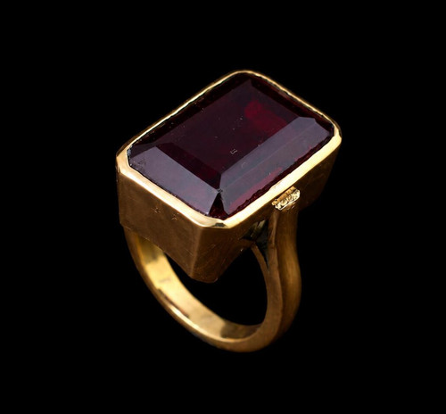 Vintage hessonit granat ring - vintage,